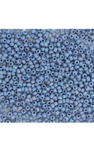 Miyuki rocailles Perlen 15/0 - Opaque glazed frosted rainbow soft blue 15-4704